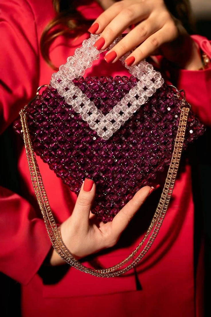 The Diamond Cut-Out Beaded Bag