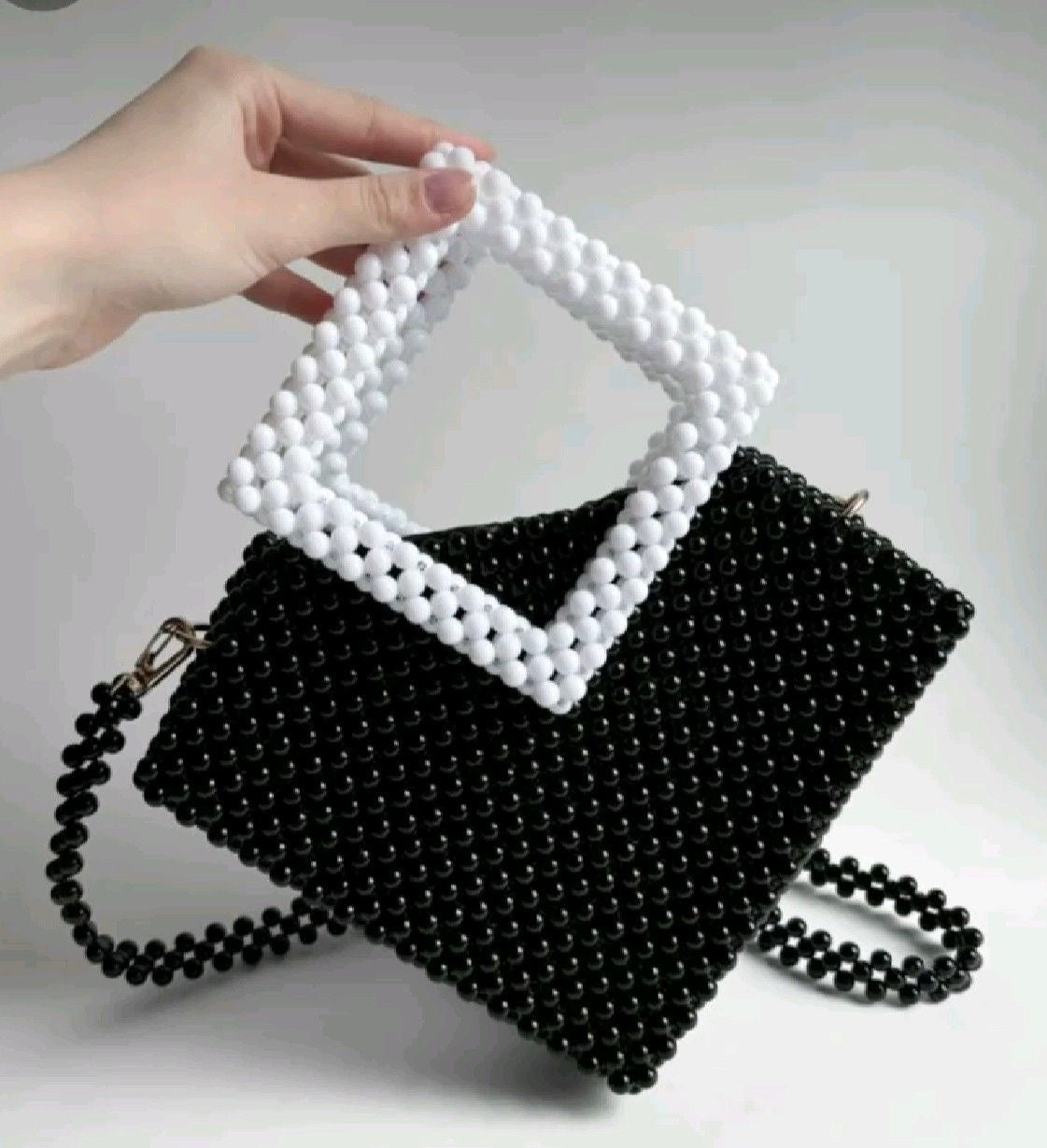 The Diamond Cut-Out Beaded Bag