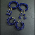 Handcrafted Crystal Bead Bangle & Hoop Earring Set