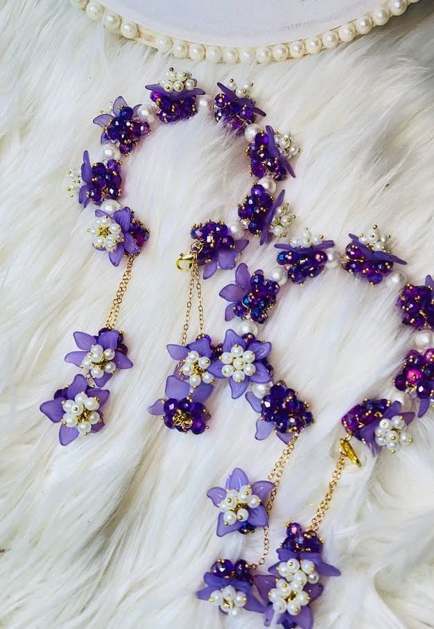 Enchanted Violet Floral Jewelry Set
