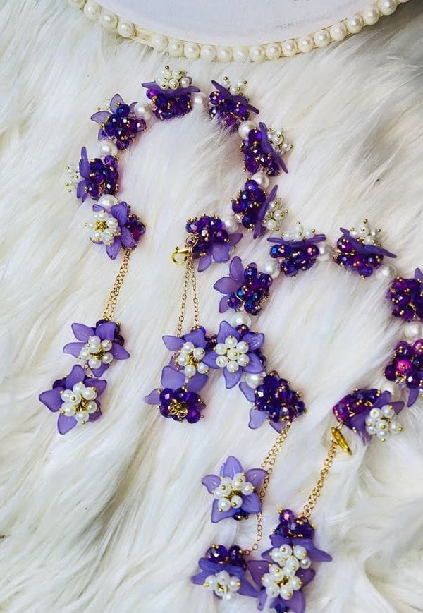 Enchanted Violet Floral Jewelry Set